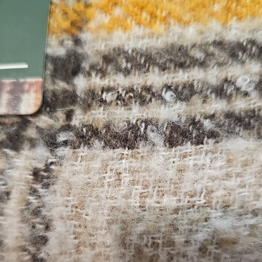 Woolrich Plaid Fringe Wrap - Green, Orange, Cream